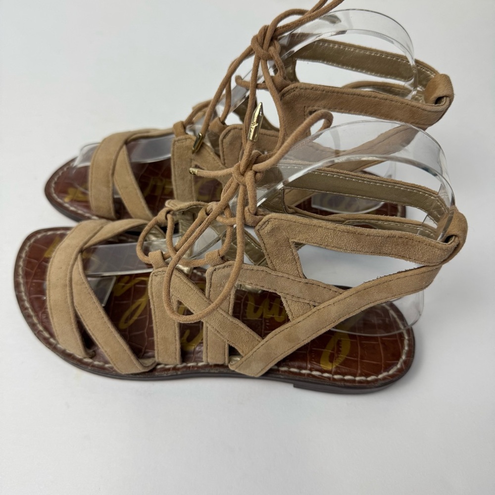 Sam Edelman Gemma Camel Suede Lace up Gladiator Sandals Women’s Size 5 - Picture 4 of 9